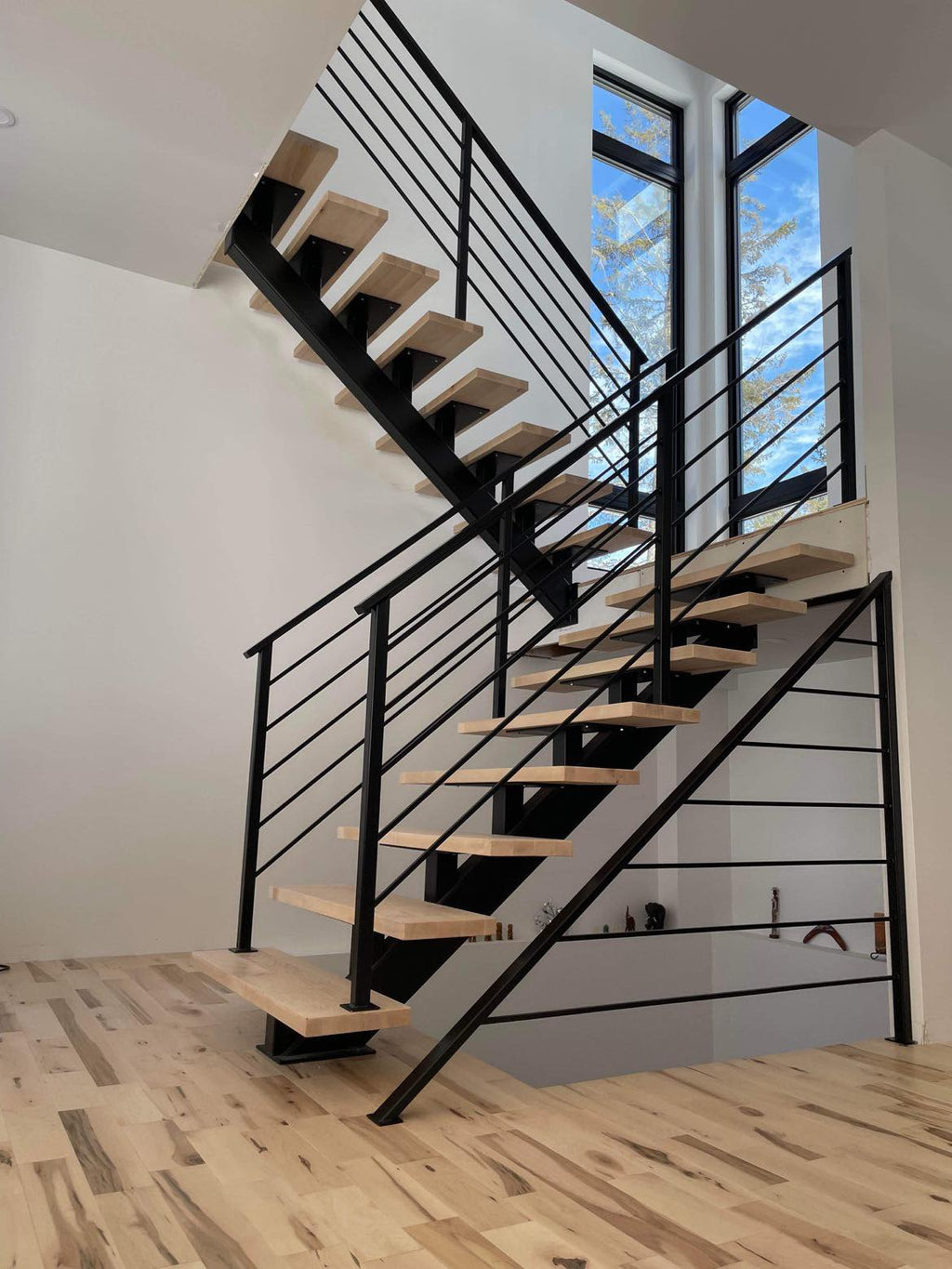 Marches en érable sur limon central